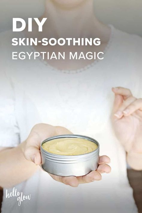 DIY Skin-Soothing Egyptian Magic - Hello Glow Diy Natural Products Skin Care, Diy Night Cream For Glowing Skin, Excema Remedies Diy, Milk And Honey Ointment, Excema Diy Cream, Diy Egyptian Magic Cream, Herbal Face Cream Recipe, Egyptian Magic Cream, Diy Beauty Products