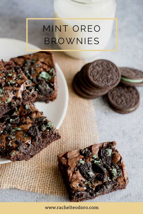 Mint Oreo Brownie Recipe Oreo Cookie Brownie, Oreo Brownies Recipe, Brownie Ideas, Oreo Brownie, Cookie Brownie, Mint Oreo, Cookie Brownie Recipe, Oreo Brownies, Amazing Desserts