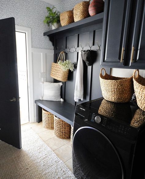 @thestyle.index shared a photo on Instagram: “We are loving this dark moody laundry/mudroom 😍⁠ ⁠ [Amazin space from @dearlillie]⁠ ⁠ .⁠ .⁠ .⁠ .⁠ .⁠ .⁠ .⁠ .⁠ .⁠ .⁠ .⁠ ⁠ #laundry…” • Jun 30, 2020 at 10:00am UTC Laundry Room/mudroom, Mudroom Makeover, Laundry Room/mud Room, Wash Room, Dear Lillie, Mudroom Laundry Room, Laundry Room Renovation, Laundry Room Rugs, Laundry Room Remodel