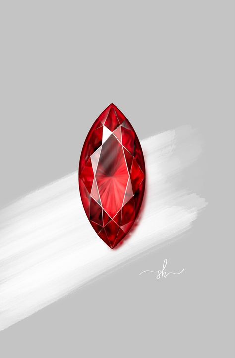 Marquise shape, red ruby stone design with #procreate #ruby #jewelrydesigner #red Ruby Drawing Gem, Ruby Tattoo Gem, Ruby Tattoo Ideas, Ruby Watercolor, Ruby Painting, Ruby Drawing, Stone Rendering, Ruby Tattoo, Marquise Jewelry