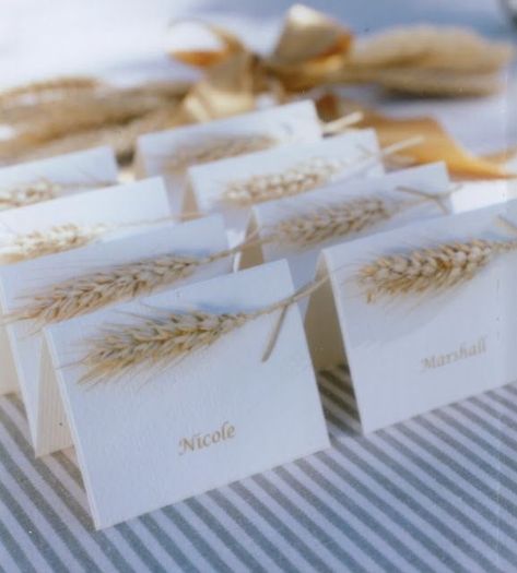 Wheat Decorations, Wheat Wedding, Thanksgiving Cards Handmade, Floral Wedding Stationery, Place Card Template, בר מצווה, Wedding Card Design, Thanksgiving Cards, Bridal Shower Party