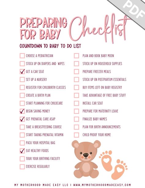 prepare for baby checklist Things To Buy Before Baby Arrives, Before Baby Checklist, What To Do Before Baby Arrives, To Do List Before Baby Arrives, Prenatal Checklist, Baby Checklist Preparing For, Things To Do Before Baby Arrives, Pregnant To Do List, Before Baby Arrives Checklist