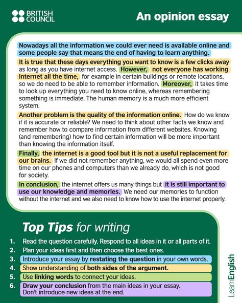 30 Day Writing Challenge, Opinion Essay, English Word Book, Human Memory, Academic Essay Writing, Writing A Research Proposal, Learn Anything, Cambridge English, British Council