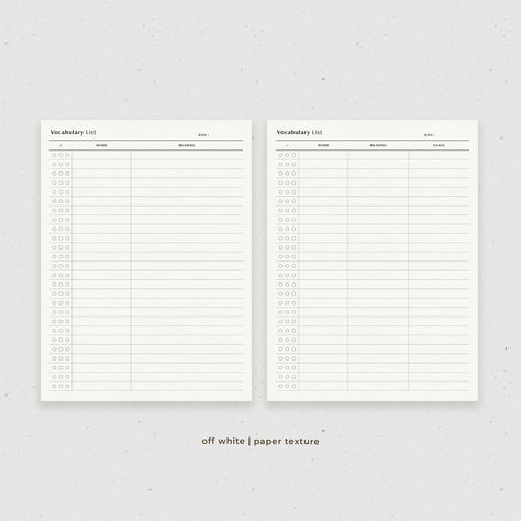 Excited to share the latest addition to my #etsy shop: Vocabulary List, Language Study Note Digital Planner Template for Goodnotes on Ipad, Printable Letter PDF, Beige Dark Mode Digital Pages #vocabularynotebook #vocabularyworksheet #languagelearning #spanishwordstudy #vocalisttemplate #englishstudynotes #goodnotesvocabulary Notes Language Learning, Study Planner Printable Free, Weekly Academic Planner, Vocabulary Notebook, Learning Template, Digital Planner Template, Planner Minimal, Study Planner Printable, Marketing Planner