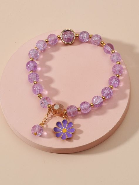 Color: Purple Gender: Women Material: Glass Details: Flowers Style: Cute Product Measurements in cm : Size Diameter one-size 5 Purple Flower Charm Beaded Bracelet Boho Crafted Creative Beads Design Stretchy Great for daily wear, anniversary, party etc. Excellent Gift: A sweet gift for families or friends in Valentine's Day, Mother's Day, Father's Day, Christmas, birthday, thanksgiving. A perfect magical gift for special one in your life. Of course, including yourself High Quality Purple Flower C Girly Bracelets, Charm Beaded Bracelet, Purple Beaded Bracelets, Locket Design, Crystal Bead Jewelry, Beads Design, Resin Bracelet, Trending Engagement Rings, Birthday Thanksgiving