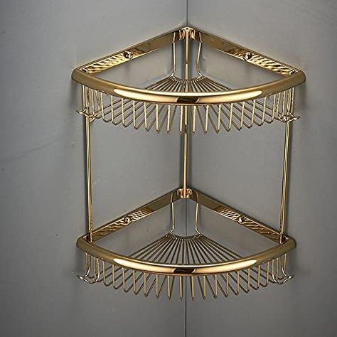 Brushed Brass Bathroom, Accessories Tray, Shower Baskets, Shampoo Holder, Corner Storage Shelves, Bathroom Caddy, Corner Shower Caddy, Shower Rack, Bath Ball