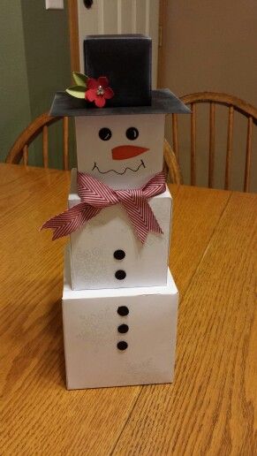 Gift box punch board snowman. So fun to finally make one! Box Snowman Diy, Board Snowman, Bottles Decoration Diy, Gift Box Punch Board, Snowmen Activities, 12 Days Of Xmas, Cute Christmas Ideas, Christmas Ideas Gifts, Creative Gift Wraps