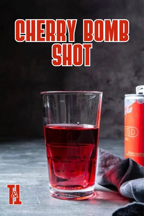 If you need to get the party started right—and quickly—just hand out a few Cherry Bomb Shots. Cherry Bomb Drink, Easy Shots To Make, Cherry Bomb Shot, Delicious Mixed Drinks, Easy Shot Recipes, Shots To Make, Bomb Shots, Shots Alcohol Recipes, Party Drinks Alcohol