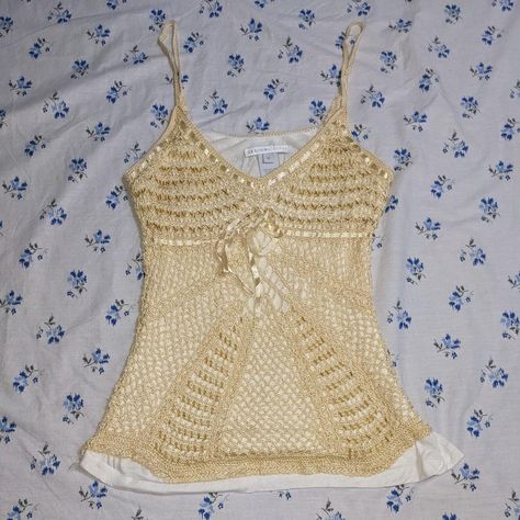 Look what I just found on Depop 🙌 https://depop.app.link/Q2W2C2CN6qb Crochet Cami, Crochet Yellow, Y2k Crochet, Yellow Crochet, Baby Yellow, Tank Top Cami, Cami Tanks, Early 2000s, New Wardrobe