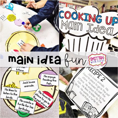 Main Idea Kindergarten Activities, Main Idea Kindergarten, Main Idea Games, Main Idea Lessons, Main Idea Anchor Chart, Main Idea Activities, Reading Main Idea, Main Idea And Details, Teaching Main Idea