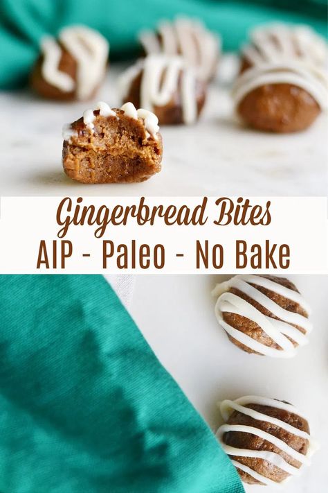 Aip Fudge Recipe, Aip Carbs, Aip Desserts Easy, Aip Candy, Aip Christmas Recipes, Aip Thanksgiving Recipes, Gingerbread Bites, Lichen Sclerosis, Aip Sweets