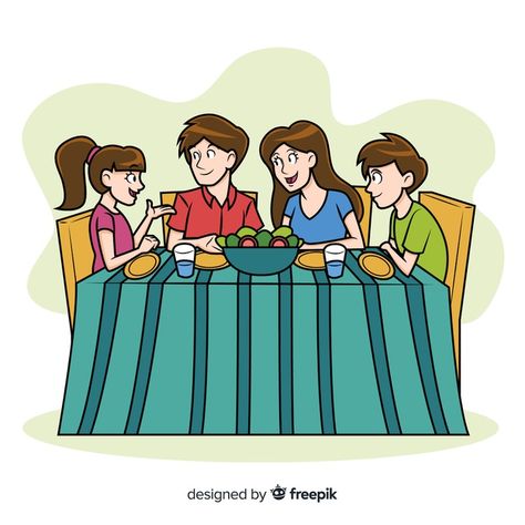 Family eating Free Vector Family Eating Together Aesthetic, Poster Making Family, Poster About Family Drawing, Family Bonding Drawing, Family Poster Ideas, Eating Together Drawing, Family Eating Together Drawing, Family Aesthetic Cartoon, Family Poster Drawing