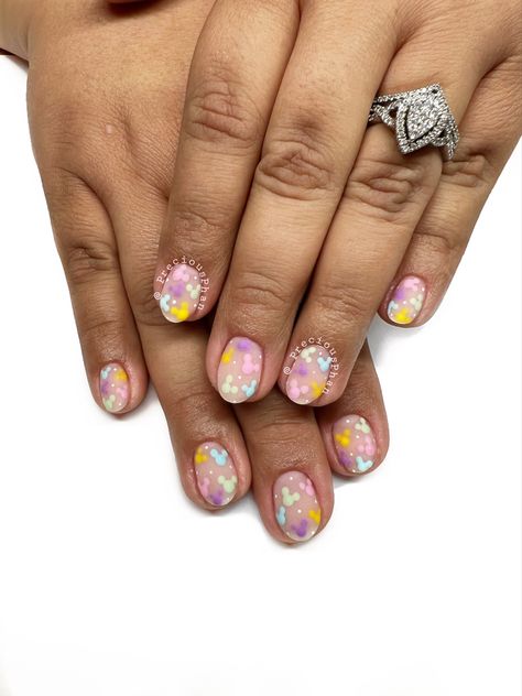 Disney Nails Pastel, Disney Pastel Nails, Disney Easter Nails, Disney Spring Nails, Pastel Disney Nails, Aesthetic Disney Nails, Simple Disney Nails Short, Short Disney Nails, Disney Nails Short