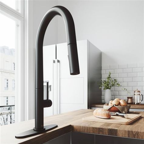 Single Handle Kitchen Faucet, Industrial Kitchen, Kitchen Sink Faucets, Kitchen Handles, Black Kitchens, Sink Faucets, Kitchen Faucet, New Kitchen, Soap Dispenser