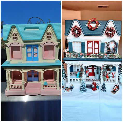 Dollhouse Makeover, Diy Christmas Village, Gingerbread Christmas Decor, Dollhouse Christmas, Christmas Gingerbread House, Christmas Villages, Christmas Dolls, Wonderful Time Of The Year, Noel Christmas