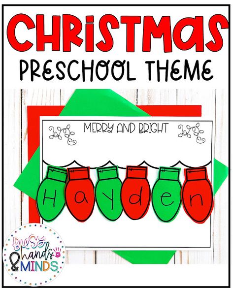 December Small Group Preschool, Christmas Lights Name Preschool, December Name Crafts, Christmas Alphabet Activities Preschool, Christmas Letter Crafts Preschool, Christmas Science Center Preschool, Free Christmas Activities Preschool, Christmas Traditions Preschool, Christmas Week Preschool