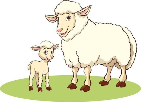 Vector illustration of mother sheep and ... | Premium Vector #Freepik #vector #clipart #lamb #sheep #livestock Sheep Clipart, Farm Clipart, Sheep Cartoon, Sheep Illustration, Baby Sheep, Cute Mobile Wallpapers, Sheep And Lamb, Alphabet Activities, Baby Cartoon