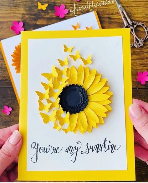 Daisy Ideas, Hadiah Diy, Diy Greeting Card, Kraf Kertas, Paper Daisy, Seni Dan Kraf, Handmade Paper Crafts, Paper Craft Diy Projects, Paper Flowers Craft