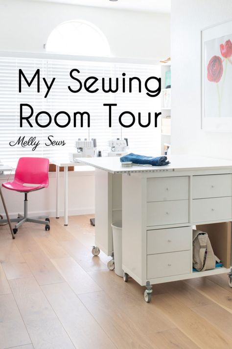 Sewing Office Room, Sewing Office, Office Room Ideas, Ikea Sewing Rooms, Small Sewing Rooms, Creative Home Office, Melly Sews, Sewing Room Inspiration, Sewing Room Design