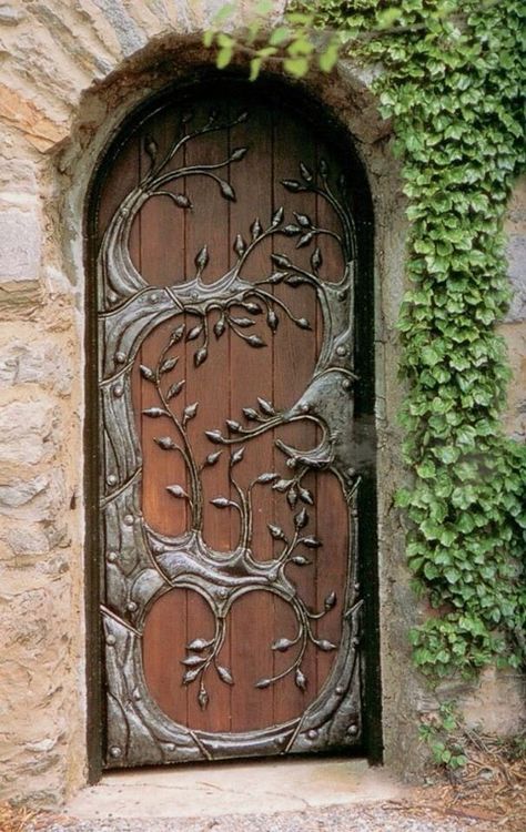 Door to Faery? Cool Doors, Old Doors, Unique Doors, Beautiful Doors, Closed Doors, Door Knockers, Entrance Doors, Garden Gates, The Doors