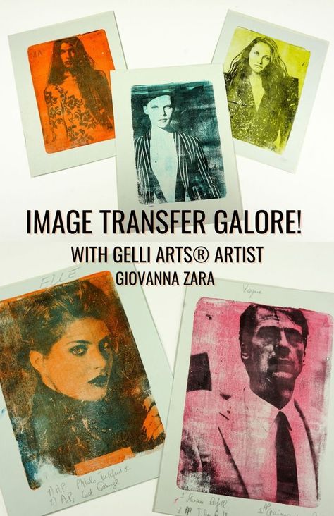 Image transfer galore! In this blog post, Gelli Arts® Artist Giovanna Zara puts multiple image transfer techniques to the test to find tips and tricks for the best results. Gelli Printing Tutorials, Transfer Techniques, Gelli Printing Techniques, Gelli Plate Techniques, Gelli Printing Art, Gelli Plate Art, Gel Printing, Gelli Plate Printing, Gelli Arts