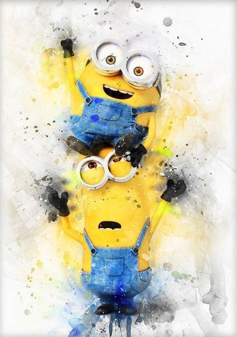 Minion Background, Minion Wallpaper Hd, Minion Wallpaper Iphone, Cute Minions Wallpaper, Minion Photos, Watercolour Splash, Minion Art, Wallpaper Cartoon, Cute Minions