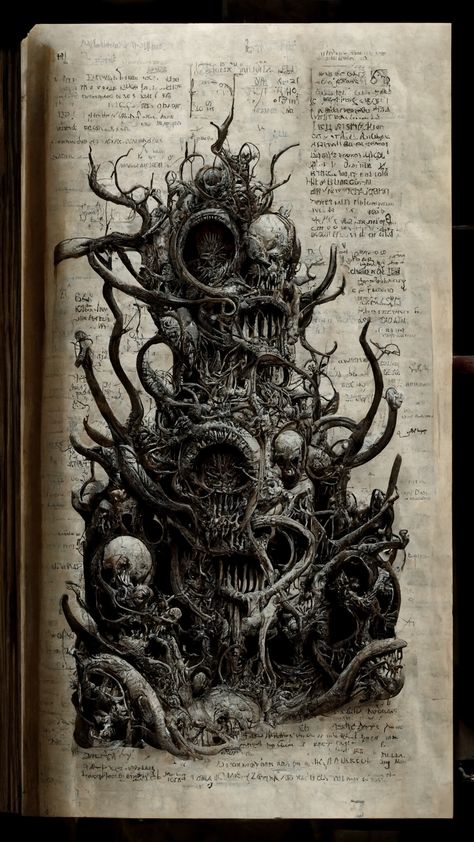 Lovecraftian Horror Art, Necronomicon Art, Lovecraft Aesthetic, Necronomicon Tattoo, Necronomicon Book, Lovecraft Art, Cthulhu Art, Lovecraftian Horror, Concept Art Tutorial