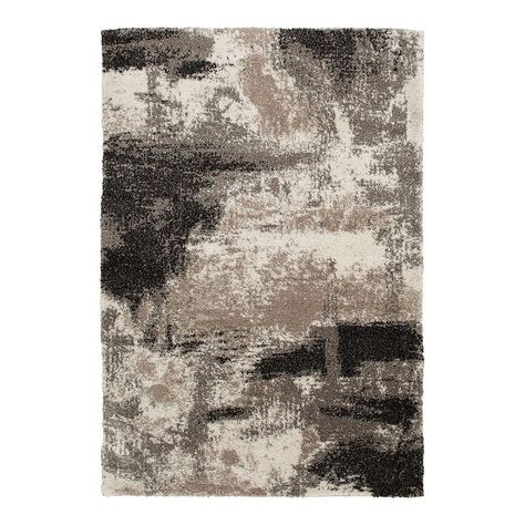 Natural Granite, Bob's Discount Furniture, Plush Area Rugs, Austin Design, Cream Area Rug, Transitional Area Rugs, Discount Furniture, Black Rug, Abstract Rug