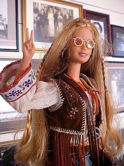 1970s Peace 'n' Love Barbie | Flickr - Photo Sharing! The Peace, Peace Sign, Barbie Doll, Native American, Wall, Hair