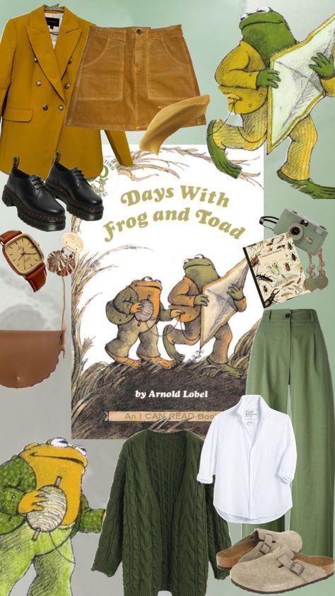 Fashion icons and boyfriends ✨ #frog #frogandtoad #fitcheck #costume #cosplay #kidsbooks #books #picturebooks #arnoldlobel Frog And Toad Clothes, Frog And Toad Aesthetic Outfits, Frog And Toad Aesthetic, Toad Costume, Cardboard Costume, Frog Costume, Halloween Costumes Friends, Cute Halloween Costumes, Frog And Toad