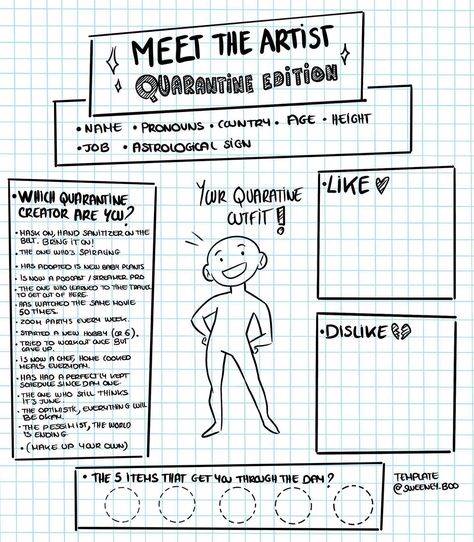 Meet The Character Template, Meet The Oc Template, Meet The Artist Template, Artist Template, Meet The Creator, Character Generator, Oc Template, Drawing Challenges, Storyboard Template