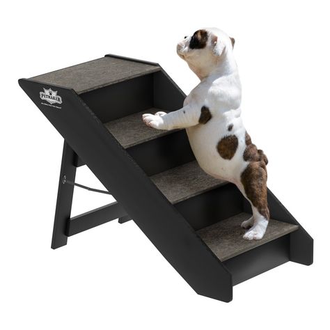 Folding Pet Stairs-Carpeted Foldable Durable Wood 3 Steps-Compact, Portable, and Sturdy for Home or Travel, Dogs, Cats, Pets up to 80lbs by Petmaker - Walmart.com - Walmart.com Outdoor Ramp, Cat Stairs, Dog Stairs, Pet Stairs, Cat Steps, Wood Steps, Pet Steps, Dog Steps, Steps Design