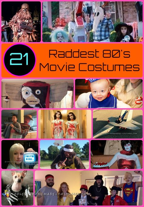 Top 21 Coolest Homemade 80s Movie Costumes for a Totally Rad Halloween Scary 80s Halloween Costumes, 1980s Movies Costumes, Halloween Costumes 80s Movies, 80s Music Costume Ideas, Iconic 80s Movies Costumes, 80s Characters Costumes, 80s Inspired Costumes, Retro Costume Ideas 80s, 80s Horror Movies Costumes