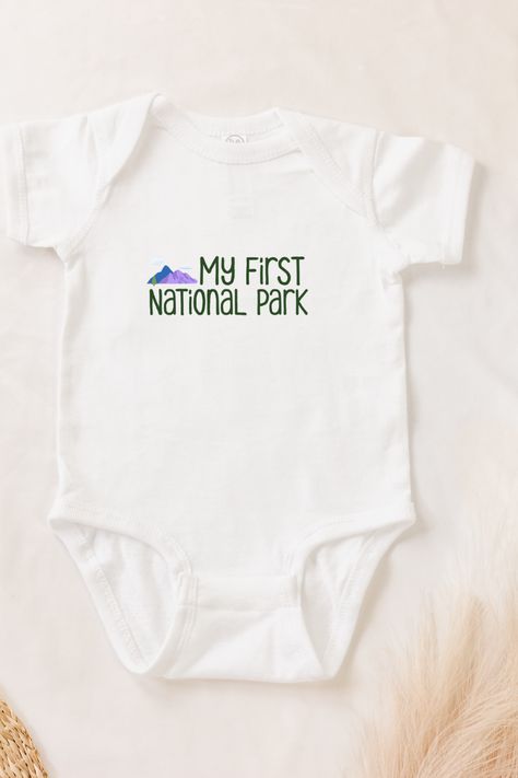 National Park, love our national parks, baby's first national park, my first national park, outdoorsy baby onesie, baby onesie, outdoorsy baby bodysuit, nature baby onesie, nature baby, outdoorsy baby, baby shower gift, cute baby shower gift, nature baby shower gift, nature baby shower, national park baby shower, national park themed baby shower National Park Baby Announcement, Baby Shower National Park Theme, Hiking Baby Announcement, Monthly Onesies, Rock A Bye Baby, Nature Baby, Shower Tent, Adventure Baby