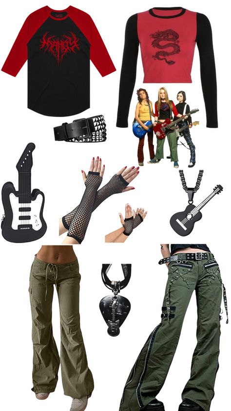 Freaky Friday - Anna Lindsay Lohan Outfit Inspo/Halloween Costume Rockstar Halloween Costume Women, Rockstar Halloween Costume, 2000s Halloween Costume, Fantasia Diy, Rockstar Costume, Classy Halloween Costumes, Black Halloween Dress, Friday Outfit, Trendy Halloween Costumes