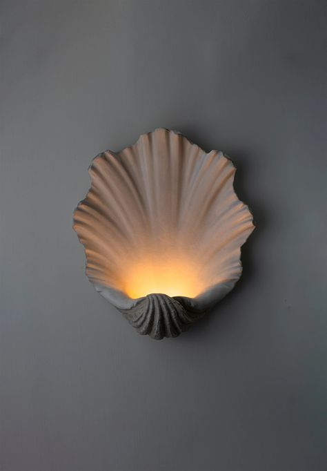 Wall Lights – Translation missing: en.general.meta.page – Porta Romana Shell Mirror, Interior Design Color, Wall Lighting Design, Scallop Shell, Scallop Shells, Oval Mirror, Rectangular Mirror, Portable Lamps, Luxury Lighting