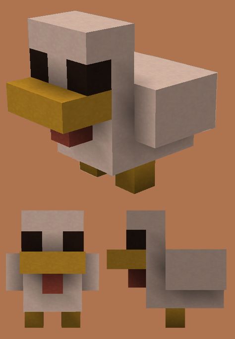 Cute Minecraft Statues Easy, Cute Minecraft Sculptures, Minecraft Builds Animals, Minecraft Sculptures Easy, Minecraft Cute Animal Builds, Minecraft Mini Animal Statues, Minecraft Animal Building Ideas, Minecraft Statue Ideas Easy, Minecraft Duck Statue