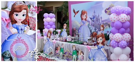 Sofia the first birthday party theme for baby girls themed parties in Pakistan.  #sofia #partyplanner #tulipsevent  For More Ideas: www.thematicbirthdayplanner.com Planning 1st Birthday Party, Birthday Entertainment, Creative Party Themes, Kids Unicorn Party, Unicorn First Birthday, Unicorn Table, Sofia The First Birthday Party, Birthday Party Decoration Ideas, Birthday Planner