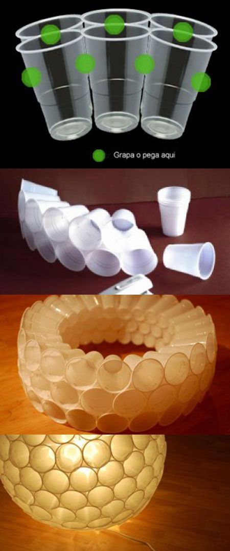 Diy Lampe, Folding Origami, Xmas Lights, Diy Cups, Décor Diy, Diy Lamp, Plastic Cups, Crafty Diy, Diy Lighting