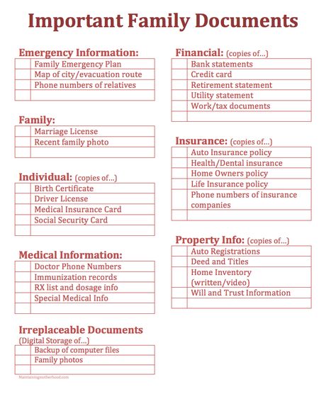 Do you have all your important documents in one place in case of an emergency? Use this simple checklist to create your own Grab and Go Emergency Binder. Document Binder Organization, Binder Organization Ideas, Emergency Documents, Emergency Book, Emergency Checklist, Life Organization Binder, Family Emergency Plan, Document Organization, Final Wishes