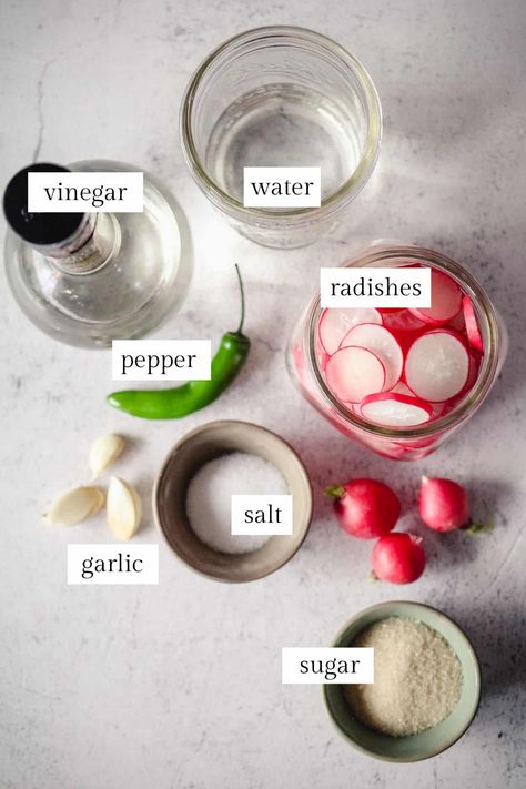 Radish Pickle Recipe, Quick Pickled Radishes, Quick Pickled Vegetables, Easy Pickle, Pickled Vegetables Recipe, Red Radish, Pickled Turnips, Fermented Pickles, Radish Recipes