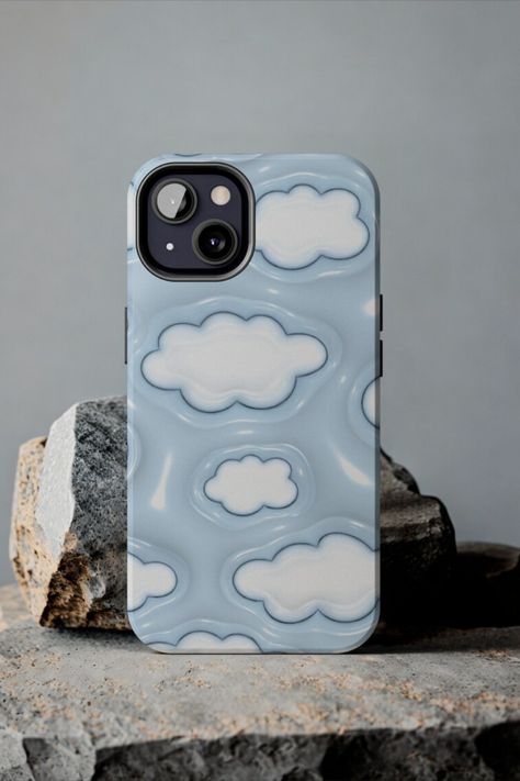 Stay on cloud nine with our Inflated Cloud Print iPhone Case. ☁️🌟 Your phone deserves the best, just like you do! #PhoneFashion #CloudyPrints #TrendyAccessories #GlamTech #PhoneCaseGoals Cloud Phone Case, Pastel Blue Phone Case, Mermaid Core Phone Case, Cloud Phone, Dolphin Phone Case, Print 3d, Bling Phone Cases, Iphone Prints, Trendy Accessories