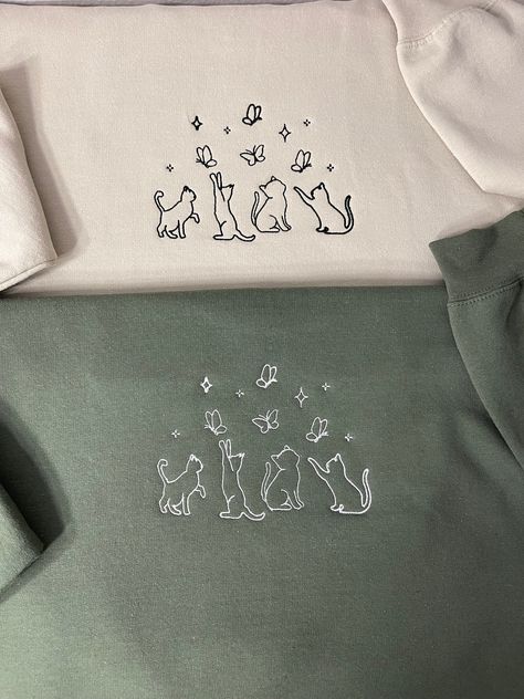 Embroidered Spring Cats Sweatshirt Mother Day Sweatshirt Women  Cat Lovers Sweatshirt Cat Sweatshit Perfect Stylish Everyday Sweatshirt ORIGINAL GIFT Embroidered bow Sweatshirt - Mother Day Sweatshirt - Cute Sweatshirt - catlover Sweatshirt - Mama Sweatshirt - Cat Mom Sweatshirt - Women's Cute Sweatshirt- ORIGINAL GIFT We make embroidery sweatshirts and hoodies. Embroidery sweatshirt is an original and cute gift for every family member.  Sweatshirt charged with love and luck- Take it! Order 2 sw Embroidery Designs Shirt, Cute Embroidered Sweatshirt, Cute Sweatshirt Designs, Embroidery On Sweatshirts, Diy Embroidered Sweatshirt, Embroidery Designs Sweatshirt, Embroidery On Hoodies, Hoodies Embroidery, Spring Cats