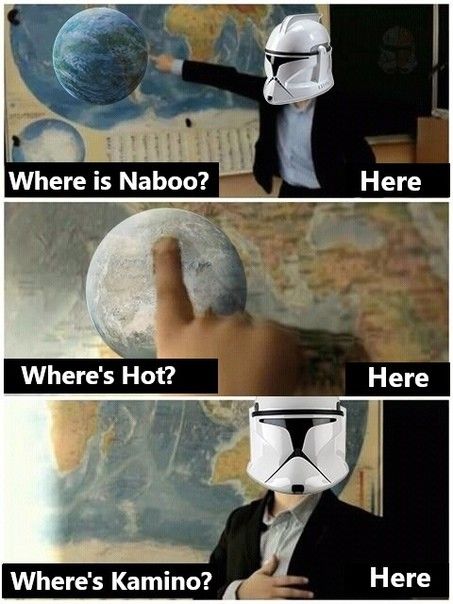 #StarWars #Meme #CloneWars #Naboo #Camino #Hot #Clone #Homeland #Funny Clone Wars Memes Funny, Clone Wars Funny, Darth Sidious, Star Wars Meme, Funny Star Wars Memes, Jedi Sith, Clone Troopers, Star Wars Jokes, Star Wars 2