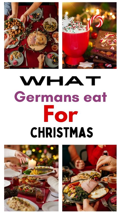 Various traditional German Christmas foods displayed on a table, including festive desserts and family meals. Christmas Family Dinner Ideas, German Christmas Meal, German Christmas Dinner, Advent Dinner Ideas, Xmas Meal Ideas, Christmas Dinner Themes Food, Fun Christmas Dinner Ideas For Family, Christmas Eve Night, Alternative Christmas Dinner