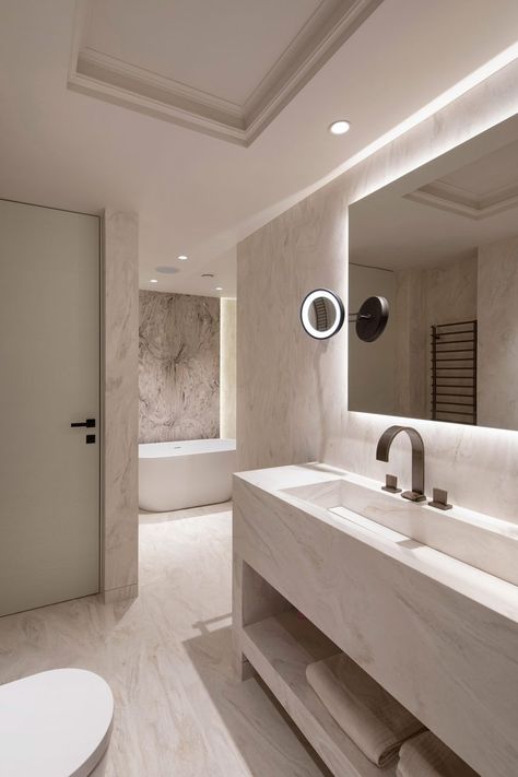 Soliform uses Corian panels to add "seamless" elegance to Sofia bathroom Corian Solid Surface, Berlin Apartment, Underfloor Heating Systems, Custom Vanity, Sofia Bulgaria, Milan Design Week, Vanity Units, Solid Surface, Heating Systems