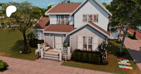 Cramped Family Home | Slaytastic Sims 4 Starter Family Home, Sims 4 Family House, Sims 4 Family, Sims 4 Build, Family House, Sims 4 Mods, The Sims 4, Sims Cc, I Am Game