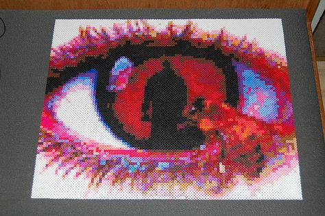 Meaty Beads, Perel Bead, Eye Realistic, Perler Projects, Candy Man, Eyeball Art, Melty Bead Patterns, Graph Paper Drawings, Fuse Bead Patterns