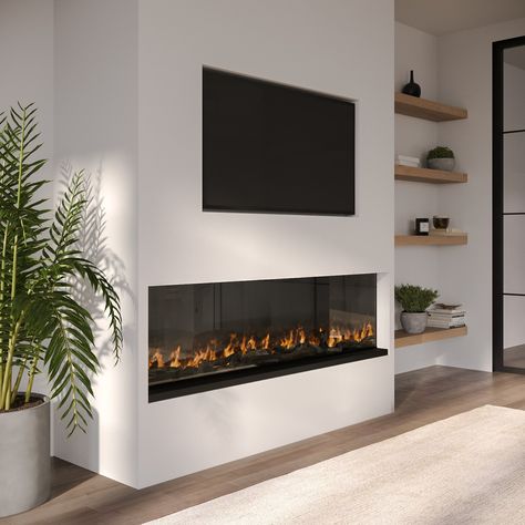 Fire Mantle, Indoor Fireplace Ideas, Media Wall Ideas With Fireplace, Tv And Fire Wall Ideas, Fireplaces Ideas, Media Wall With Fireplace And Tv, Wall Units With Fireplace, Inset Fireplace, Living Room Wall Units