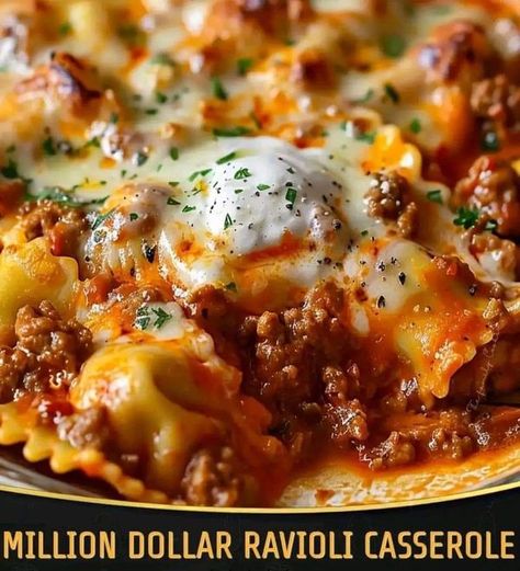 Mary Berry the Cook Lovers | Million Dollar Ravioli Casserole | Facebook Million Dollar Ravioli, Health Chicken Recipes, Ravioli Casserole, Queso Cottage, Ravioli Recipe, Cheese Ravioli, Dump Meals, Grandmas Recipes, Spaghetti Sauce